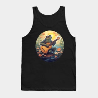 Cottagecore Frog With Acoustic Guitar Tank Top
